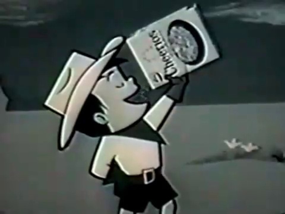 1950s Cheerios Kid hunts buffalo (animated) TV commercial - video ...