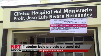 Trabajan bajo protesta personal del Magisterio en Monclova_  NRT noticias