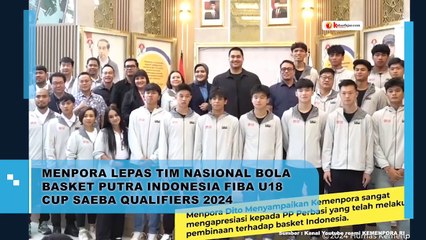 Menpora Lepas Tim Nasional Bola Basket Putra Indonesia FIBA U18 Cup SAEBA Qualifiers 2024