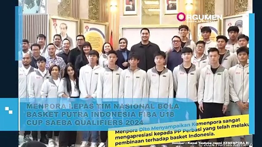 Menpora Resmi Melepas Timnas Basket Putra U18 untuk FIBA U18 Asia Cup Qualifiers 2024