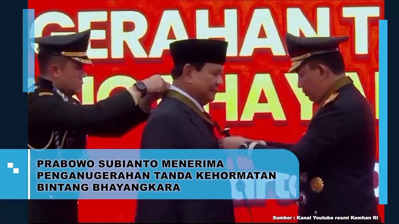 PRABOWO SUBIANTO MENERIMA PENGANUGERAHAN TANDA KEHORMATAN BINTANG BHAYANGKARA