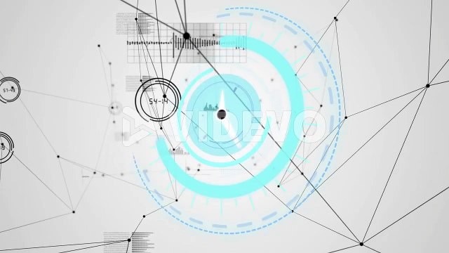 Animation of clock moving fast with networks of connections