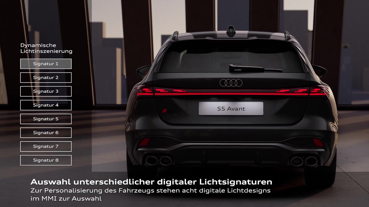 Audi S5 Avant – Digitale OLED-Heckleuchten – Animation