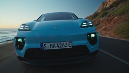 The new Porsche Macan in Frozen Blue Metallic Driving Video