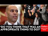 Hakeem Jeffries Asked Point Blank About Rashida Tlaib's Protest Of Prime Minister Benjamin Netanyahu