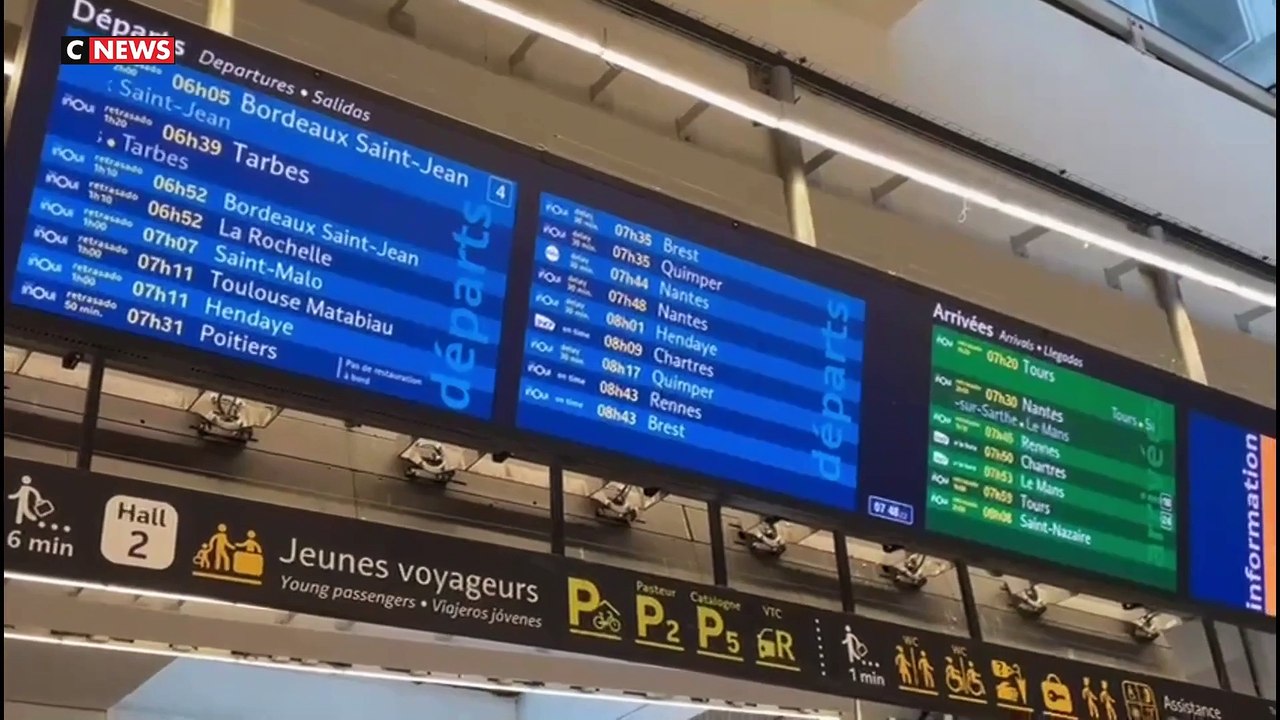 Trafic TGV fortement perturbé en gare de Montparnasse: La SNCF se dit victime d'«une attaque massive pour paralyser le réseau» - Le trafic est interrompu entre Paris et Tours et Paris et Le Mans, dans les deux sens
