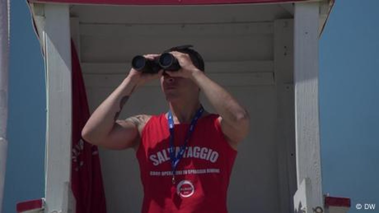 Italiens Retter am Strand von Rimini