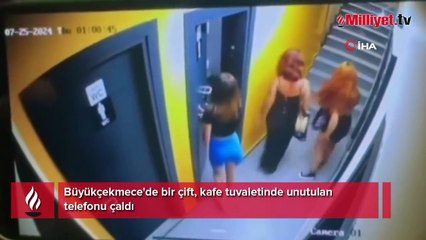 Büyükçekmece'de bir çift, kafe tuvaletinde unutulan telefonu çaldı