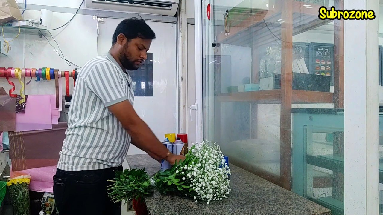 How to make baby breath flower bouquet easy | floral tutorial