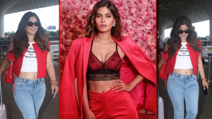 Karishma Sharma's Red N White Charismatic Crop-Top Look Is Too Sassy | Airport Diaries