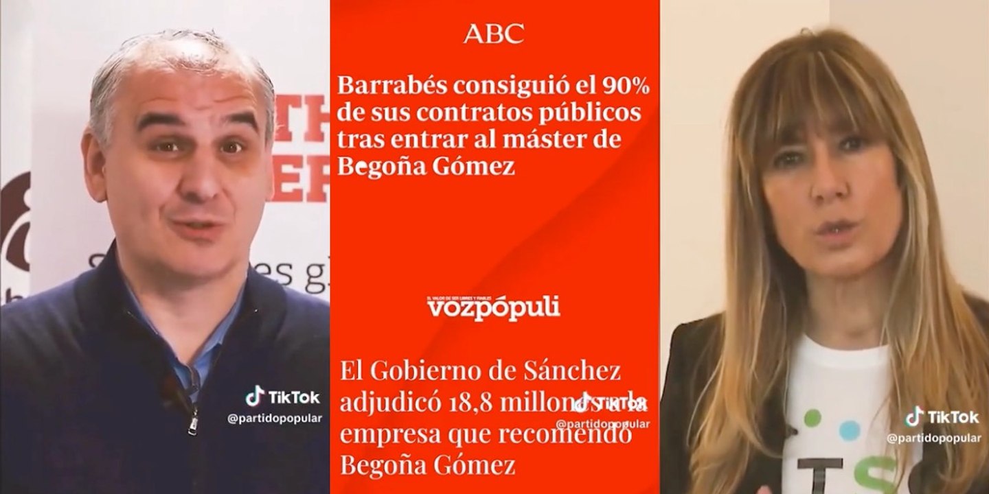 El PP 'convierte' a Begoña Gómez en RoRo en un descacharrante montaje en TikTok