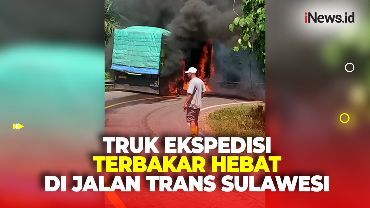 Truk Ekspedisi Terbakar Hebat di Jalan Trans Sulawesi, Diduga Korsleting Listrik