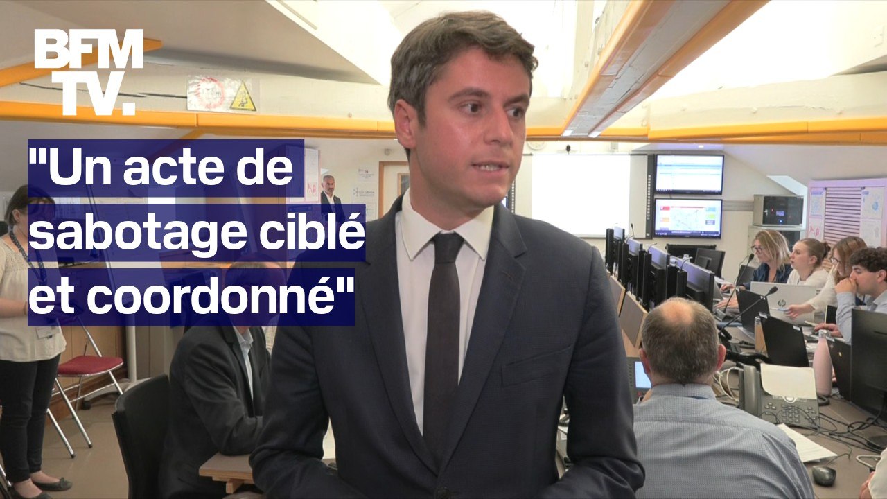 "Sabotage" sur les lignes TGV: le point presse de Gabriel Attal depuis la cellule de crise
