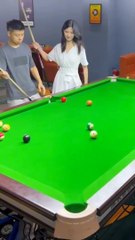 Funny snooker playing