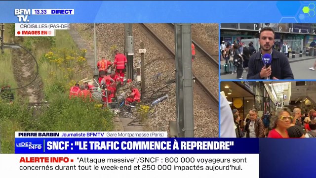 Sabotages sur le réseau SNCF: Le trafic commence à reprendre , selon le ministre délégué aux Transports