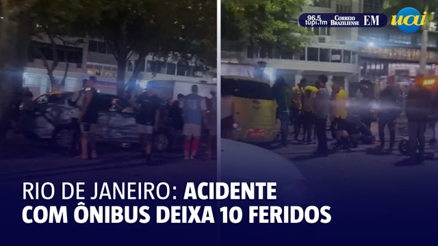 Engavetamento envolvendo ônibus e carros deixa 10 feridos no Rio de Janeiro