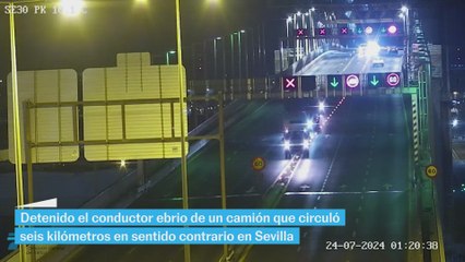 Detenido el conductor de un camión ebrio que circuló seis kilómetros en sentido contrario en Sevilla