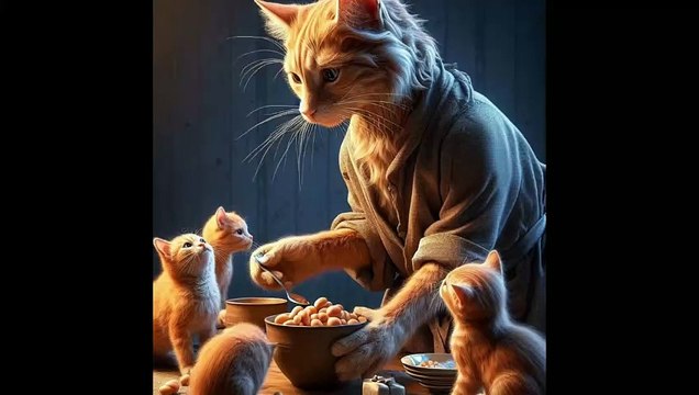 Meow Meow the Hardworking Cat: A Laborer's Journey for Her Kittens #AI #Cat #Kitten #Shorts