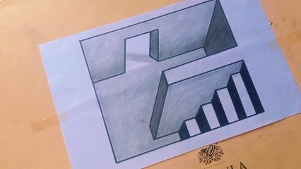 3d drawing on paper | easy drawing on paper