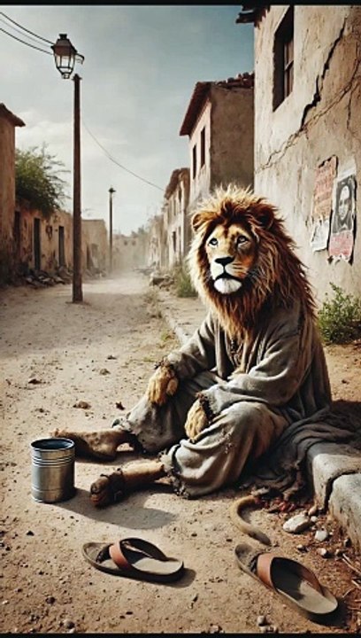 Poor lion become famous