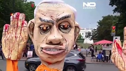 Protesters rally in Washington during Biden's meeting with Netanyahu