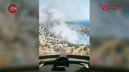 Dikili'de orman yangını