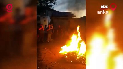 Rizeli üretici çayını yakarak Çaykur'u protesto etti