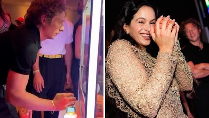 Rosalía y su novio Jeremy Allen White, juegan 'maquinitas' en evento de los Juegos de París