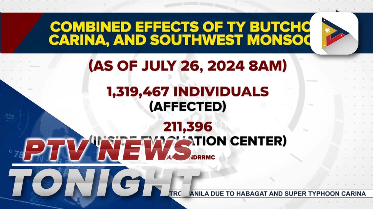 NDRRMC says 1.3M individuals affected by effects of southwest monsoon, super typhoon #CarinaPH