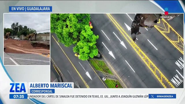 Se abre socavón en Av. López Mateos, Guadalajara, Jalisco