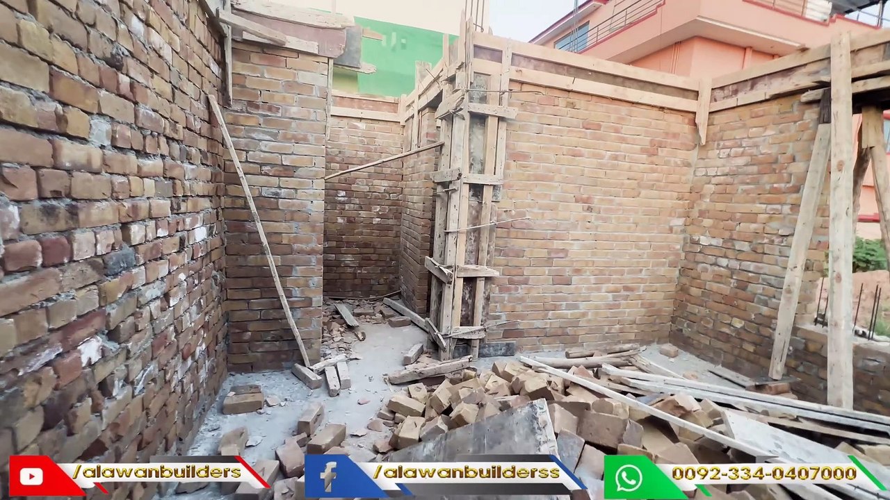 8 Foot Brick Work ... Ground Floor _ 1 Kanal Villa ... National Police Founadtion Sector B
