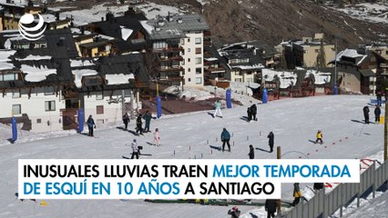Inusuales lluvias traen mejor temporada de esquí en 10 años a Santiago