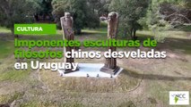 Imponentes esculturas de filósofos chinos desveladas en Uruguay