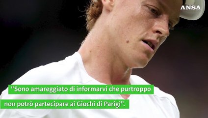 Sinner rinuncia alle Olimpiadi