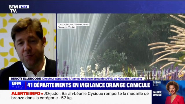 Canicule: Il faut toujours renouveler (les messages de prévention), notamment pour les personnes âgées qui se déshydratent , explique Benoît Elleboode (directeur général de l'ARS de Nouvelle-Aquitaine)