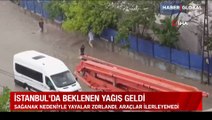 İstanbul'da beklenen yağış geldi, ortaya bu manzaralar çıktı