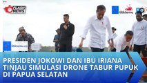 Presiden Jokowi dan Ibu Iriana Tinjau Simulasi Drone Tabur Pupuk di Papua Selatan