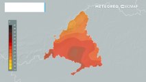 Temperaturas previstas en superficie durante el fin de semana en la Comunidad de Madrid.
