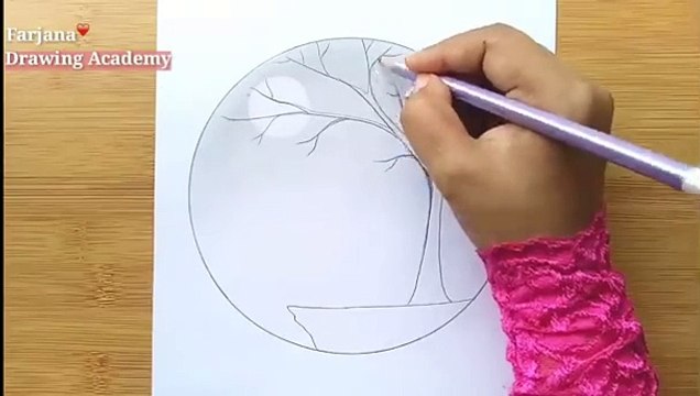 How to draw a girl with Butterfly in Moonlight for beginners Pencil sketch Art Video