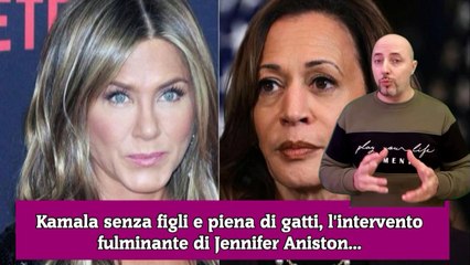 Kamala senza figli e piena di gatti, l'intervento fulminante di Jennifer Aniston...