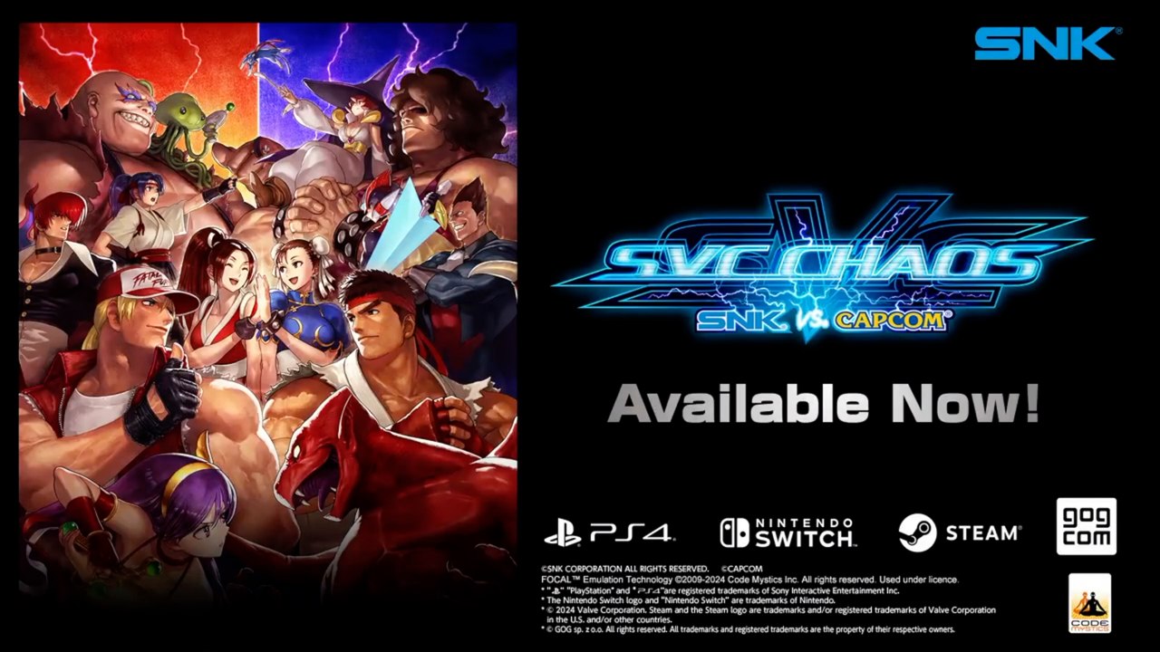 SNK vs Capcom SVC Chaos Official Ryu vs Kyo Kusanagi Gameplay Trailer