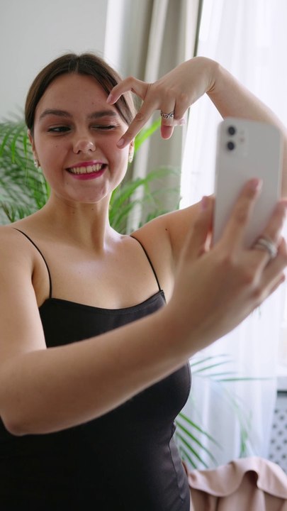 Woman Taking Selfie using a Smartphone#fashion#viral#trending#beauty