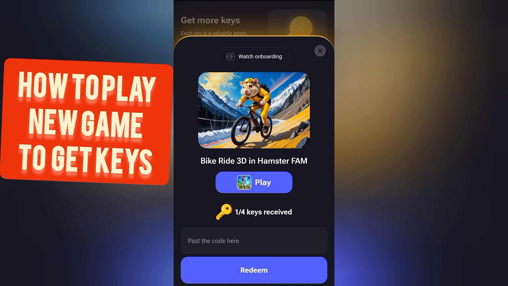 how to get code and redeem code for key in new game of hamster kombat