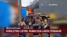 Diduga Korsleting Listrik, Rumah 2 Lantai di Semper Barat Cilincing Ludes Terbakar