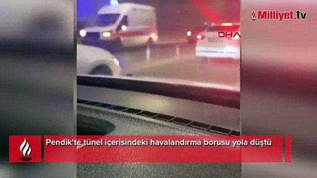 Faciadan dönüldü! Pendik'te havalandırma borusu yola düştü