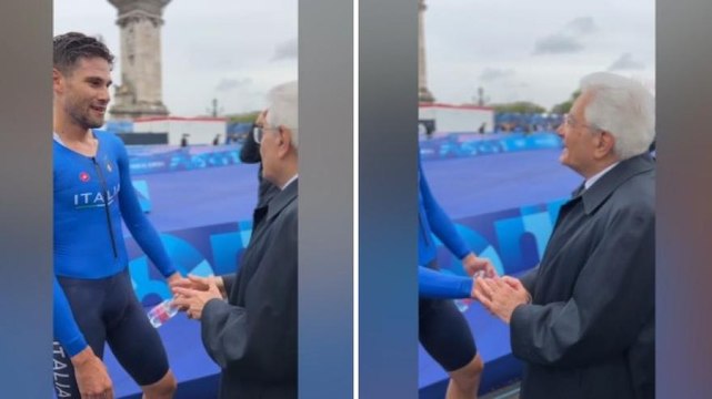 Parigi 2024, Ganna incontra Mattarella subito dopo aver finito la gara