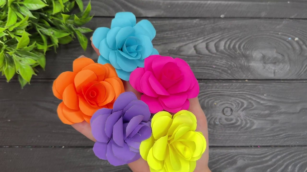 How to make 3D Paper Roses DIY Paper Craft Ideas Flowers