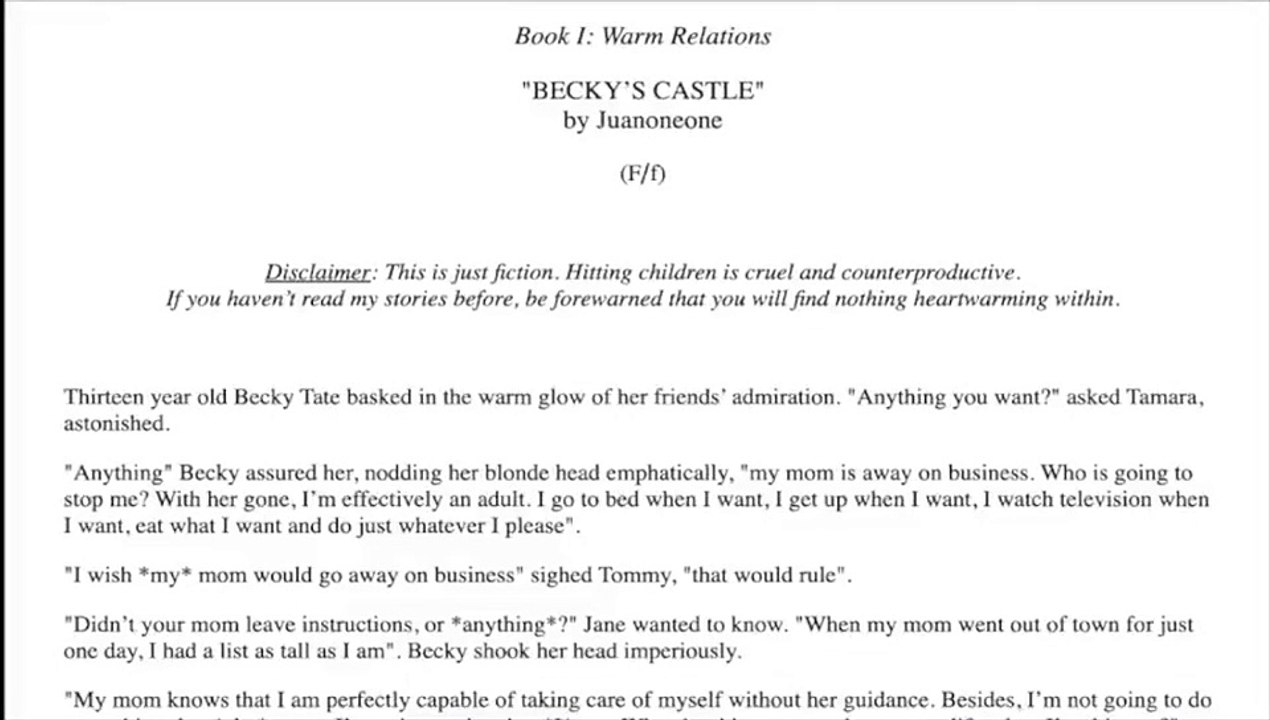 Becky's Castle (spanking story)
