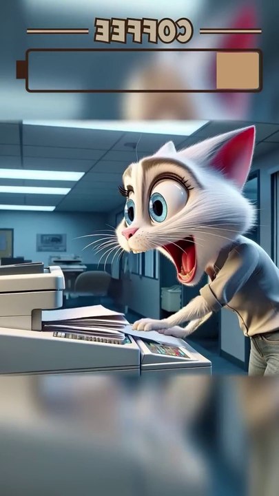 Mother Cat Drinking Lots of Coffee to get by