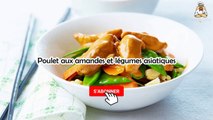 Poulet aux amandes et légumes asiatiques